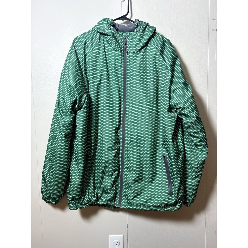 Holloway‎ Y2K Green Geo Jacket L Indie Sleaze Gorpcore Streetwear Windbreaker